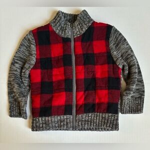 Cat & Jack Plaid Red and Gray Kids Sweater 18M